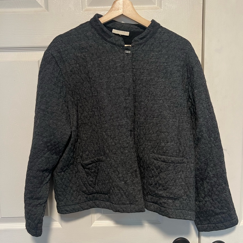 J. Jill Women's vintage gray quilted jacket